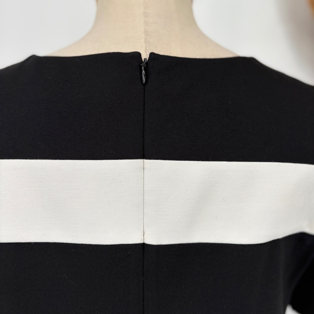 Pendleton Woolen Mills LP Black & White Ponte Colorblock Short Sleeve Midi Dress - Picture 6 of 10